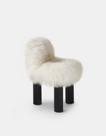 Botolo High Armchair w/ Tubular Legs - White Fur