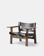 The Spanish Chair - Oiled Walnut & Black Leather